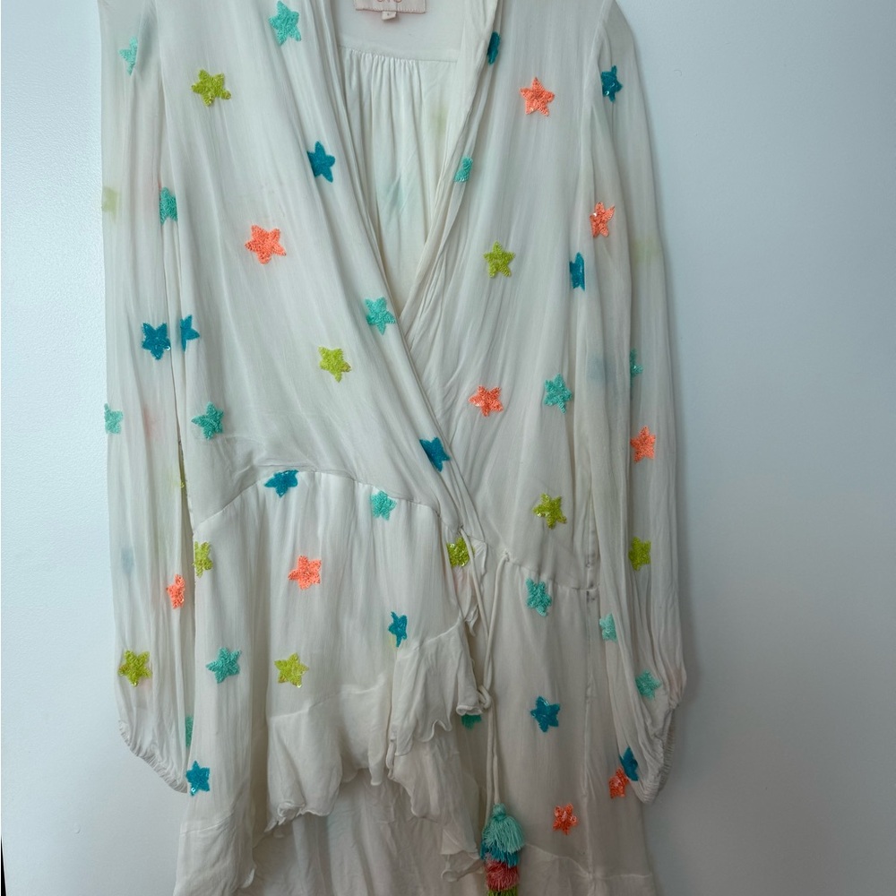 Rococo Sand sequin star mini dress/ top large